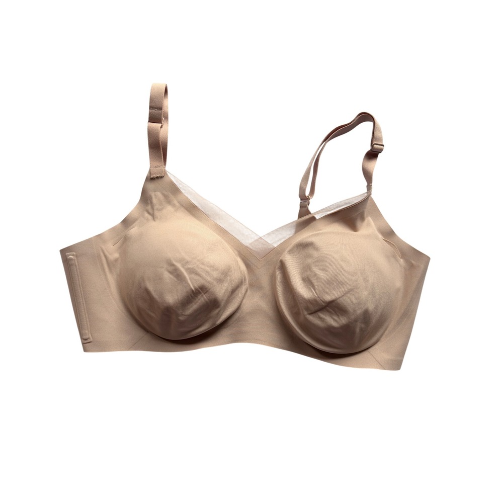 Honeylove Crossover Bra Sand Beige Wireless Seamless Support Large LWBR0302-2